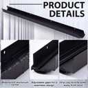 Pushglossy 32" Aluminum U Shaped Door Sweep, Adjustable Weatherstrip, Black