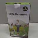 4 Pack Mole Repellent Solar Powered, Snake & Skunk & Vole & Gopher & Armadillo & Rabbit & Groundhog & Chipmunk & Raccoon Repellent for Yard, IP65 Waterproof Ultrasonic Deterrent for Lawns Garden