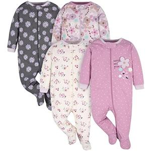 Gerber Baby Girls 4 Pack Sleep 'N Play Footie, Size Preemie  Gerber Baby Girls 4 Pack Sleep 'N Play Footie, Size Preemie
