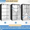 Waterproof Shelf Cover,Outdoor 600D Heavy Duty Dustproof Storage Shelves Cover,42''x18''x72'' Shelf Covers for Wire Shelving with Zippers,Storage Rack Covers with Clear Front