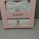 Ayesha White Spa Headband and Wristband Set for Skincare Makeup Headband Wrist Cuffs for Washing Face Bubble Skincare Hairband for Women Girls (White set)