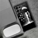 CARLOCA Compatible with Samsung Galaxy S25 Ultra Case,for Girl Fashion Graphic Design Shockproof Anti-Scratch Drop Protection Case for Samsung Galaxy S25 Ultra Black White Skull Moon Bird Cases