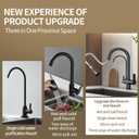 Kitchen Sink Faucet with Pull - Down Sprayer, 2 - Handle 3 - in - 1 Kitchen Sink Filter Faucet, Cold and Hot Mixer Drinking Water Faucet (3-in-1 Filter Faucet, Silver)