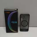 TORRAS Strong Magnetic & Seamless Stand for Samsung Galaxy S24 Case for MagSafe, 12FT Mil-Grade Drop Protection, Adjustable Kickstand for Samsung Galaxy S24 Case, Translucent Back/Black Edge