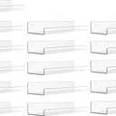 upsimples 16 Pack Acrylic Shelves for Wall Storage, 15" Floating Bookshelves for Kids, Display Shelf Organizer for Bathroom, Bedroom, Living Room, Kitchen, Room Decor, Clear