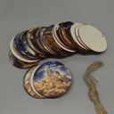 Soaoo 36 Pcs Nativity Ornaments Bulk for Christmas Tree Wooden Nativity Scene Ornaments Bulk Round Xmas Tree Hanging Decorations Birth of Jesus Christian Ornament for Advent Decor