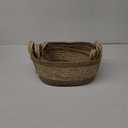 Natural Seagrass Shallow Baskets with Handles - Set of 3 - Soft Supple and Beautifully Textured Storage Solutions Natural