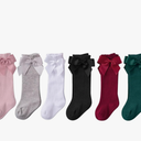 American Trends Baby Knee High Socks - Girls & Boys Newborn to Toddlers - Ruffled Tube Socks, 4 Pair 