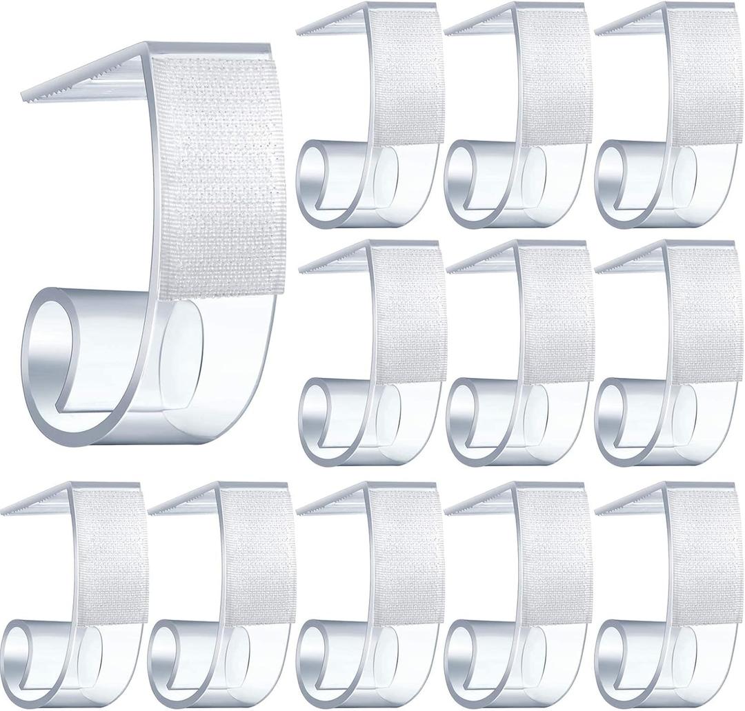 Boao 25 Pieces Table Skirting Clips SMC Model Plastic Tablecloth Clips for Table 1.5-2 Inch with Hook and Loop for Meeting Party Indoor Outdoor Events