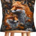 Art Deco William Morris Abstract Vintage Floral Fox Pillow Throw Pillowcase Decoration Throw Pillowcase Abstract Cushion Cover Sofa Office Outdoor Home 18x18 inches Set of 1