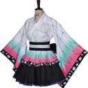 Hashibira Inosuke Cosplay Costume Women's Kimono Dress Suit, XXXL