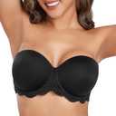 DotVol Women's Plus Size Bra Full Figure Underwire Contour Beauty Back Lace Multiway Strapless Bra (38D)