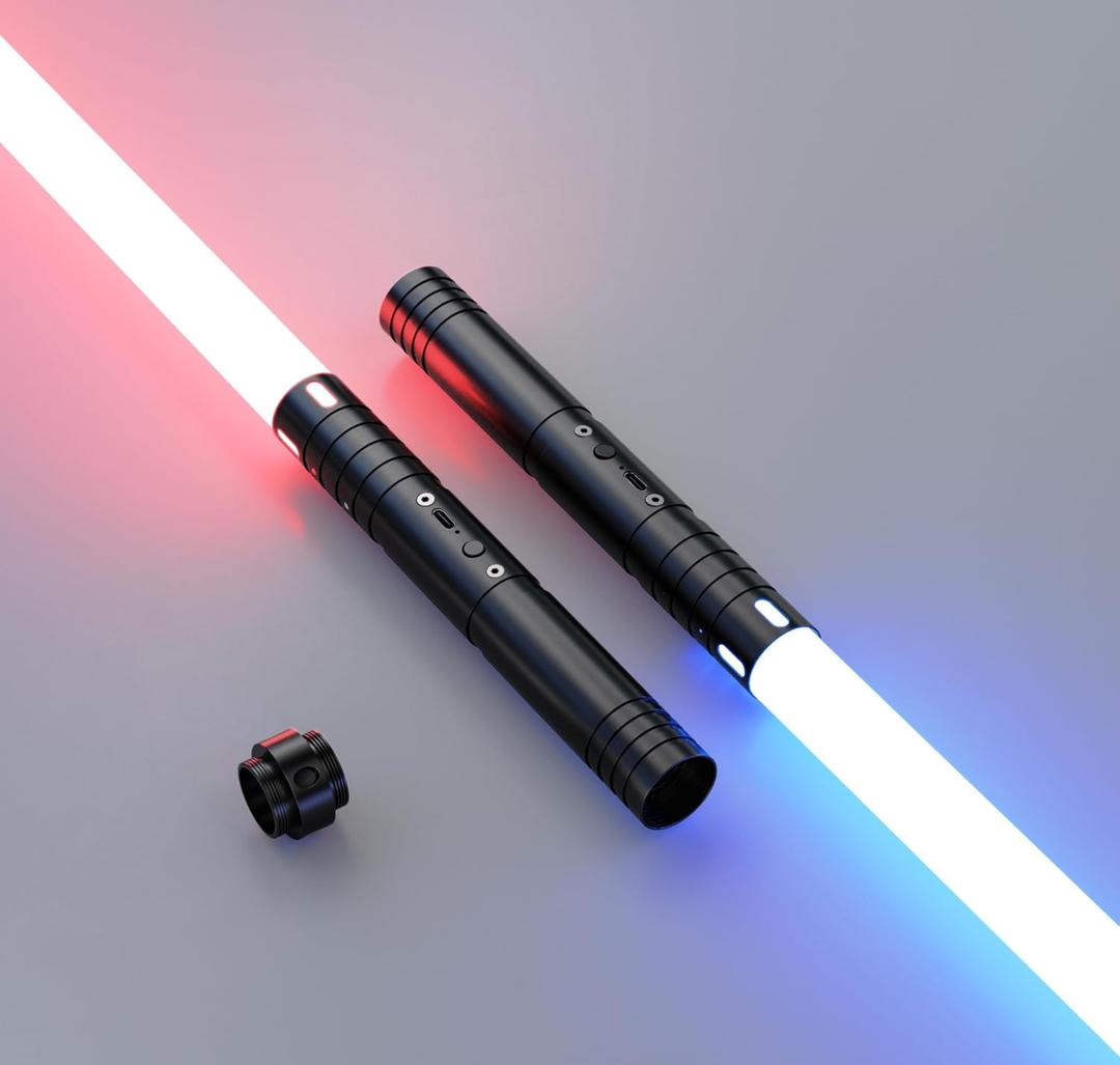 Lightsaber, Light Sabers with RGB 15 Colors, Dueling Lightsaber, 2-in-1 Double Blade Laser Sword Toy for Halloween Xmas Gift, Galaxy War Fighters Cosplay,Great Gift for Boys & Girls