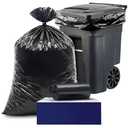 Plasticplace 95-96 Gallon Heavy Duty Black Trash Bags - Contractor Grade, Extra Large Garbage Bags for Construction & Outdoor Trash Cans, 1.2 Mil Thick, 61” x 68”