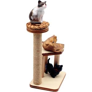 ibasenice 1set Miniature Cat Scratching Post Realistic Cat Tree Model for Dollhouse Decor for Mini House Scenes