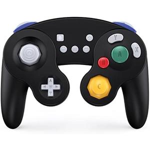 EXLENE Gamecube Controller Switch, Wireless Switch Pro Controller for Nintendo Switch/Lite/PC/Android/iOS/Steam, Support Wake Up, Motion, Adjustable Rumble, Turbo & Auto Turbo (Upgraded, Black)