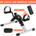 Under Desk Bike Pedal Exerciser, Upper & Lower Peddler Exerciser for Seniors with LCD Display, Fitness Folding Exerciser Peddler for Arm & Leg Workout