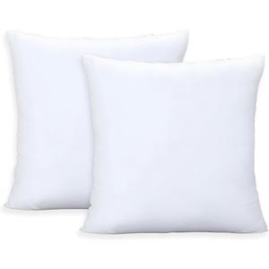 ORJ Throw Pillows Insert Set of 2, White 12x12 in Pillow Inserts with 100% Cotton Cover,Bed and Couch Decorative Stuffer Pillows,Indoor Pillows for Sofa