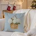 Hydrangea Floral Flower Decorative Pillow Covers Case 18x18 Inch,Blue Hydrangea Floral Decor