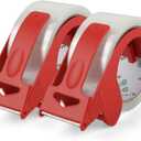 2 Rolls Packing Tape with Dispenser, 2 inch x 55 Yd Clear Packaging Tape, Heavy Duty Shipping Tape for Moving Boxes Shipping Mailing Gift Wrapping