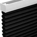 Changshade Cordless Cellular Shades,Blackout Honeycomb Shades for Windows,Pull Down Pleated Blinds,Easy to Install for Indoor Windows and French Doors,Black(Blackout),26" w x 64" h