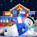 10FT Christmas Inflatables Snowman Outdoor Decorations, Blow Up Yard Decorations Inflatable Xmas Snowman with LED Lights for Lawn Garden Party Holiday Decor