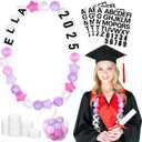 RoundFunny DIY Graduation Leis Colorful Friendship Graduation Necklace Graduation Leis Class of 2025 Graduation Gift Oversized Bracelet for Women Men Accessories Grad Party Decor Supplies (Pink)