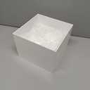 Hacaroa Set of 3 Acrylic Cube Riser Hollow Bottom, Glossy White Buffet Riser Food Display Stand, 5 Sides Cupcake Stand Nesting Display Boxes for Jewelry, Collectibles, Figures, 3 Sizes