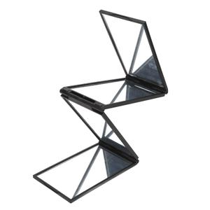 360 Viewing Angle Self Hair Cutting Mirror, Clear Anti-Fog HD Glass (Black Without LED Without Accessories)