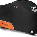 ROWYEET Motorcycle Cover Waterproof Outdoor Storage with LockHoles, Zipper Storage Bag & Night Reflective Design, All Season Protection Powersports Vehicle Covers Fits up to 104" Motorcycles