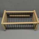 18'' Garden Basket, Wooden Hod with Handle, Wooden Harvest Carrier, Vegetable Garden Basket for Kitchen, Picnic, Outing Use