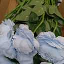 15 PCS Blue Roses Artificial Flowers, 18.9" Realistic Baby Blue Flowers Fake Roses Long Stem Silk Flowers Bulk for DIY Wedding Bouquet Valentine's Day Party Home Decor