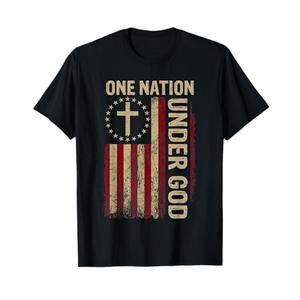 One Nation Under God Flag 4th Of July Patriotic Christian T-Shirt, S