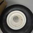 13x6.50-6 Heavy Duty Solid Tubeless Tire w/Steel Rim Fits Deck 38"- 68" Commercial Lawn Mower Garden Tractor- Hub Length 4"-7.1", Bore 3/4" Grease Oil Infused Bushing (Set of 2)