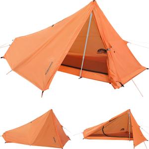 1 Person Trekking Pole Tent for Backpacking - Ultralight Backpacking Tent, Waterproof Hiking Tent for Camping, Lightweight Camping Tent for Scouts, Trekker(NO Trekking Poles) (Yellow)