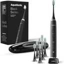 Aquasonic Black Series Ultra Whitening Toothbrush – ADA Accepted Electric Toothbrush- 8 Brush Heads & Travel Case – 40,000 VPM Electric Motor & Wireless Charging - 4 Modes w Smart Timer