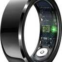 Smart Ring with Air Gesture Control, Health Tracker, 7-Day Battery, IPX8 Waterproof, Heart Rate & Sleep Monitor - Stylish Fitness Ring for Men & Women, Compatible with iOS/Android, Size 11,Black