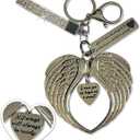 3 x Keychain for Women, Girl Charms for purse, Cute decorative Guardian angel wings, Cute keychains for Women. (Gray)