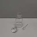 Mkono Honey Dispenser Glass Honey Pot Honey Jar with Dipper Sticks and Lid Cover Honey Containers Holder for Home Kitchen, 14 Ounces