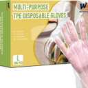 Disposable TPE Gloves Latex-Free Powder-Free BPA-Free Food Safe 500 Packs for Cleaning