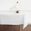Solino Home Black Tablecloth 52 x 52 Inch - Cotton Linen Hemstitch Square Tablecloth - Machine Washable Table Throw for Summer