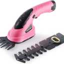 Lichamp 2-in-1 Electric Hand Held Grass Shear Pink Hedge Trimmer Shrubbery Clipper Cordless Battery Powered Rechargeable for Garden and Lawn, CGS3601PK Pink