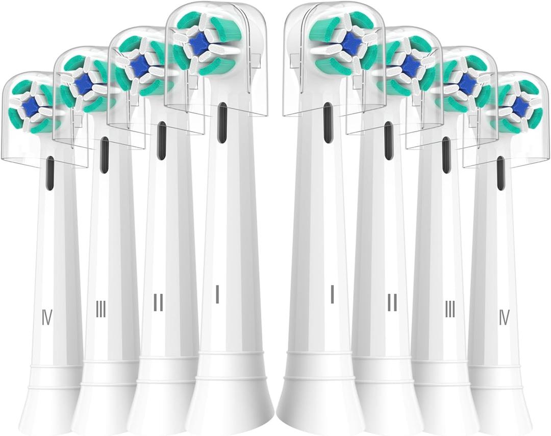 Replacement Heads Compatible with Oral B iO Electric Toothbrush, Toothbrush Heads Fit for Oral-B iO 2/3/4/5/6/7/8/9/10 Series with Covers, White 8pcs