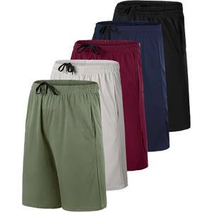 Real Essentials 5 Pack: Boys' Mesh Basketball Athletic Shorts with Pockets  Teen Kids Youth Quick Dry Soccer Running Gym (X-Large, Set 1)