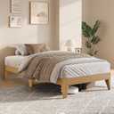 Garvee Twin XL Size Wood Platform Bed Frame, Solid Wood Legs and Slats