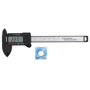 Electronic Digital Display Caliper, 0100mm/ 4in Lightweight Carbon Fiber Composites Measuring Tool with Battery
