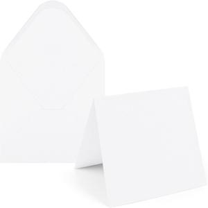 6X6 Bright White Cards and Envelopes Square Invitations 20PK 100 lb Thick White Card Stock for Card Making, Photo Cards, Embroidery