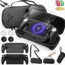 14 in 1 Carrying Case for PS5 Portal, Accessoris Set Compatible with Playstation Portal(Crossbody bag), Soft Silicone Protective Cover, 2X 9H Shatterproof Tempered Glass Screen Protector, 4 Silicone Caps, Ps Portal Accessories