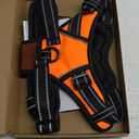 PHOEPET Reflective Dog Harness Large Breed Adjustable No Pull Vest with with Handle 2 Metal Rings 3 Buckles [Easy to Put on & Take Off](L, Orange)
