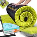 3 Inch Memory Foam Camping Mattress, Dual Layer Thick Sleeping Camp Pad for Car Tent Cot, Roll-Up Portable Glamping Floor Bed for Guests Sleepover (Full: 75*54*3", Avocado Green)